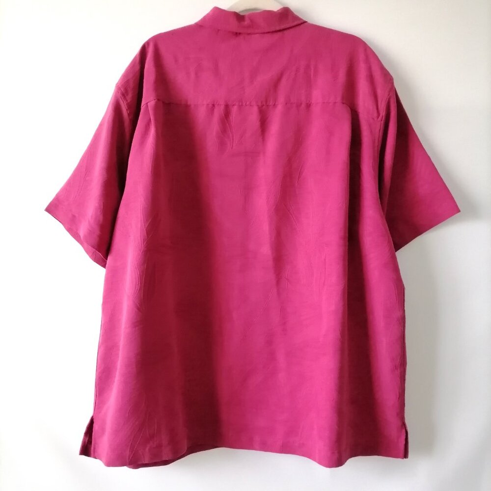Caribbean Mens Pink Short Sleeve Collared Button Up Shirt Size XL - Picture 4 of 8